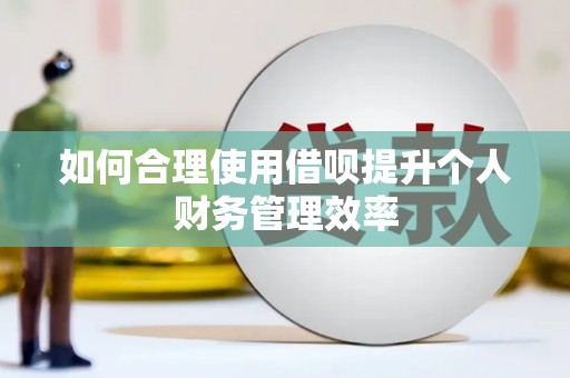 吉县如何合理使用借呗提升个人财务管理效率