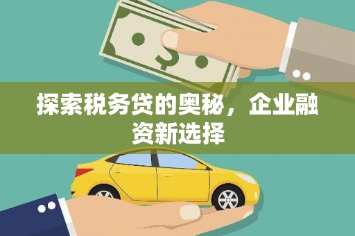 吉县探索税务贷的奥秘，企业融资新选择