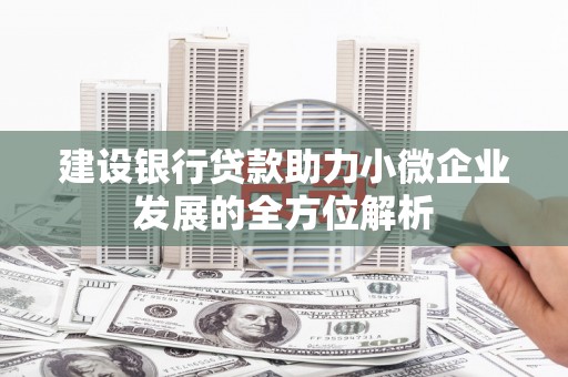 吉县建设银行贷款助力小微企业发展的全方位解析