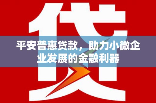 吉县平安普惠贷款，助力小微企业发展的金融利器